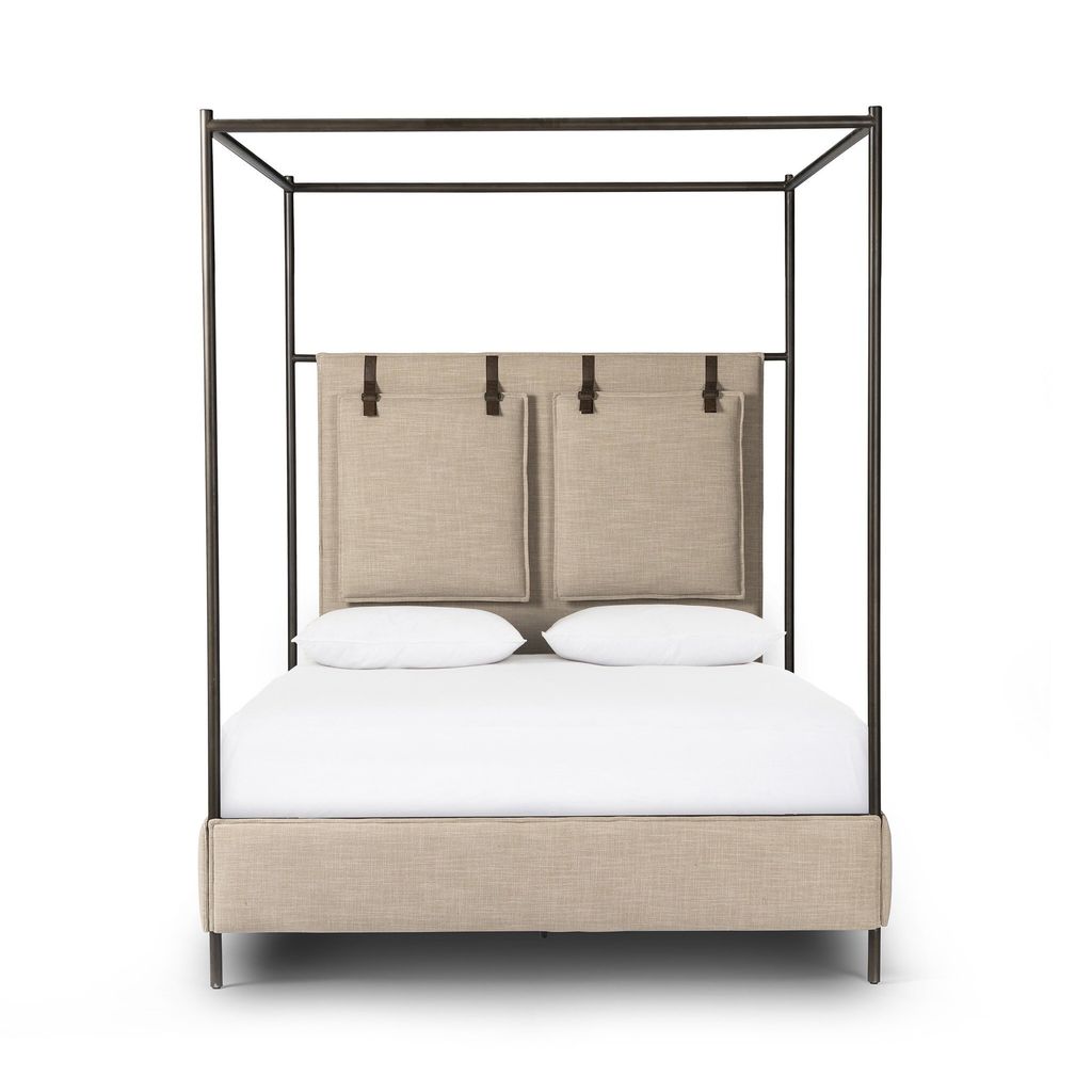 Leigh Canopy Bed - Palm Ecru Cover - Queen Size