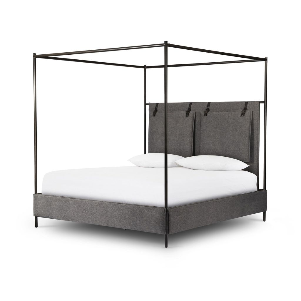 Leigh Canopy Bed - San Remo Ash Cover - Queen Size