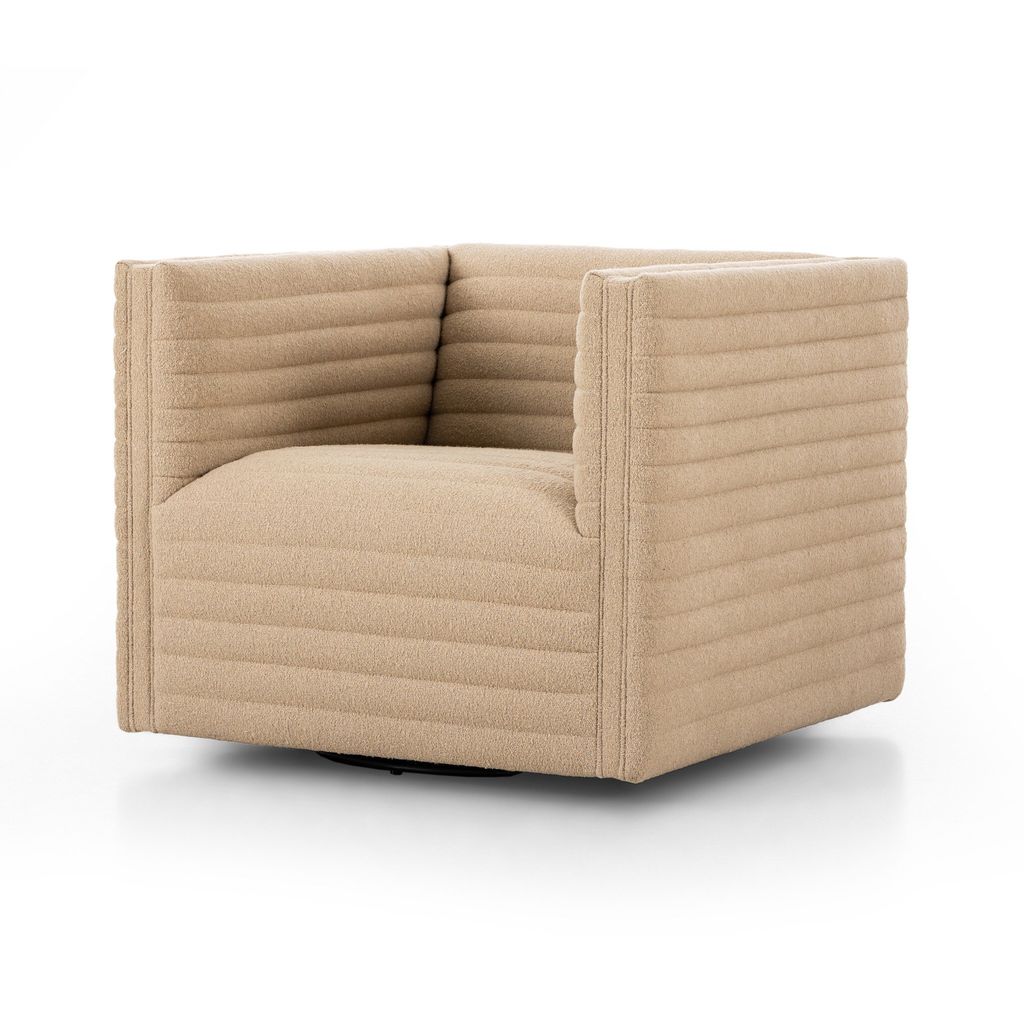 Padma Swivel Chair - Crete Ecru Cover