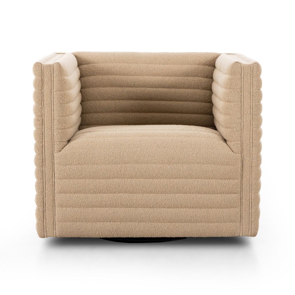 Padma Swivel Chair - Crete Ecru Cover