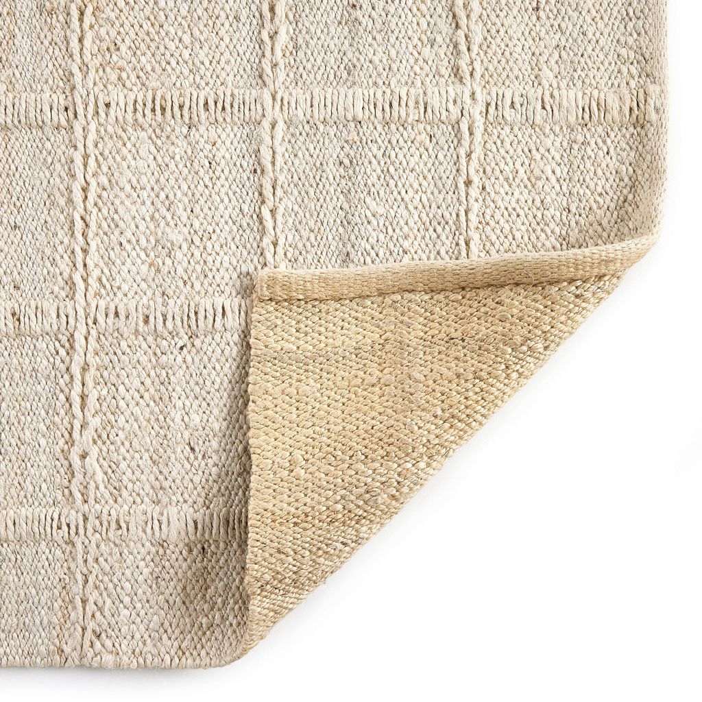Grid Jute Rug - Bleached Grid Jute Color - 9'X12' Size
