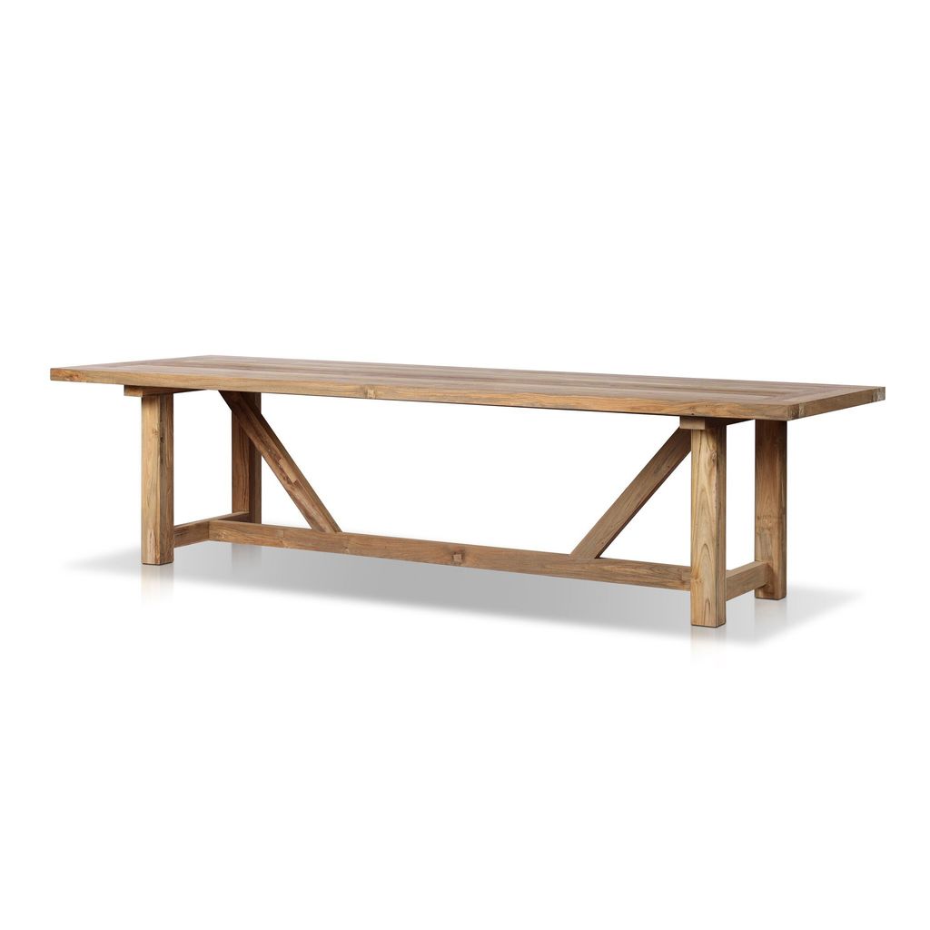 Stewart Outdoor Dining Table - Reclaimed Natural Finish