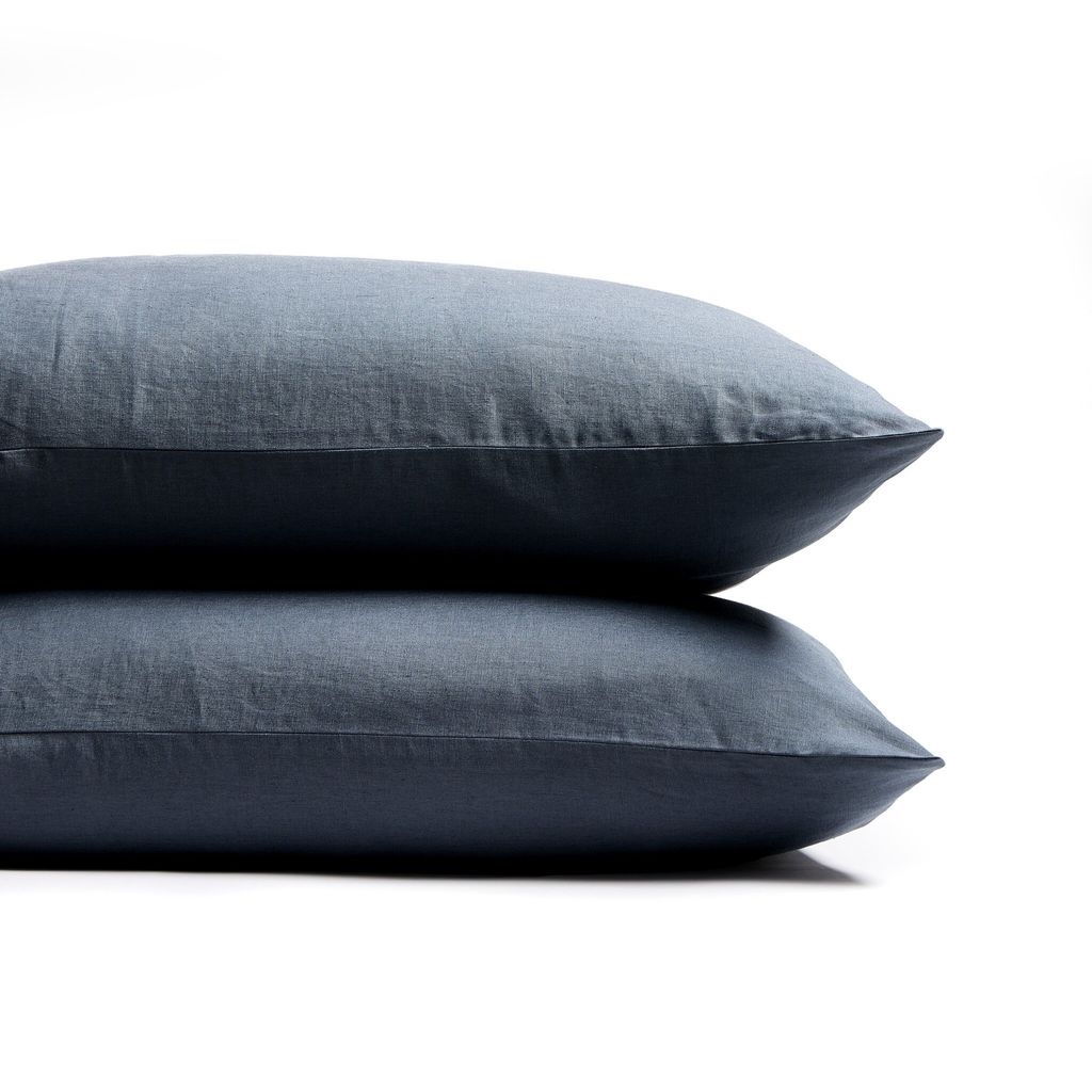 Sable Sham, Set Of 2 - Sable Navy Cover - Queen Size