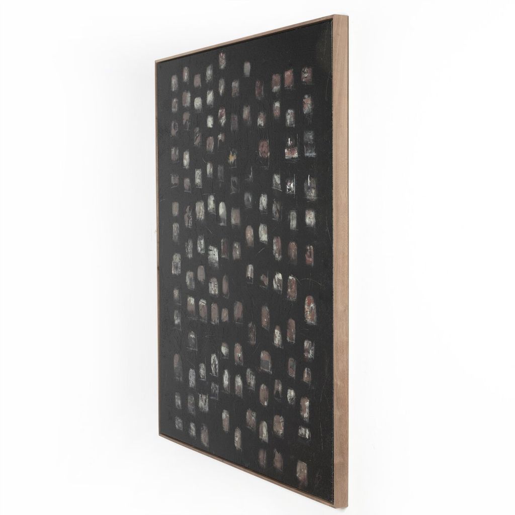 Oculus Black Ii By Jamie Beckwith 50.50" X 60", Rustic Walnut Floater