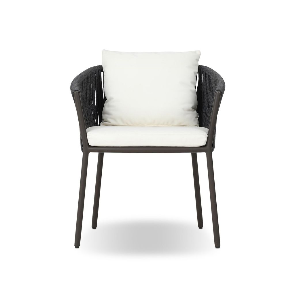 Rope & Aluminum Outdoor Chair, Bronze Finish, 32"H x 25.50"W x 25.50"D