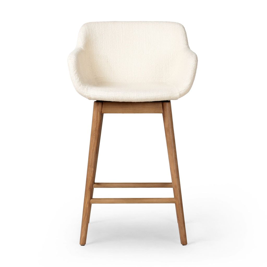 Hannah Swivel Bar + Counter Stool - Kerbey Ivory Cover - Counter Size
