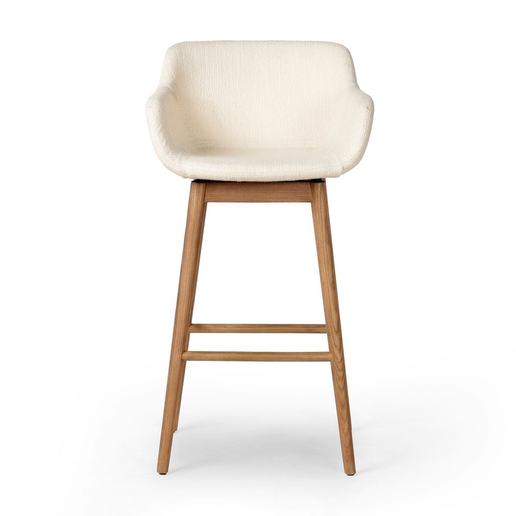 Hannah Swivel Bar + Counter Stool - Kerbey Ivory Cover - Bar Size
