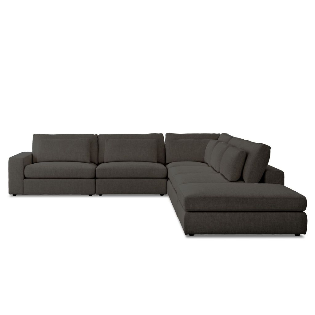 Bloor 5-Piece Sectional - Laf Sofa W/ Ottoman Configuration - Landale Charcoal Cover
