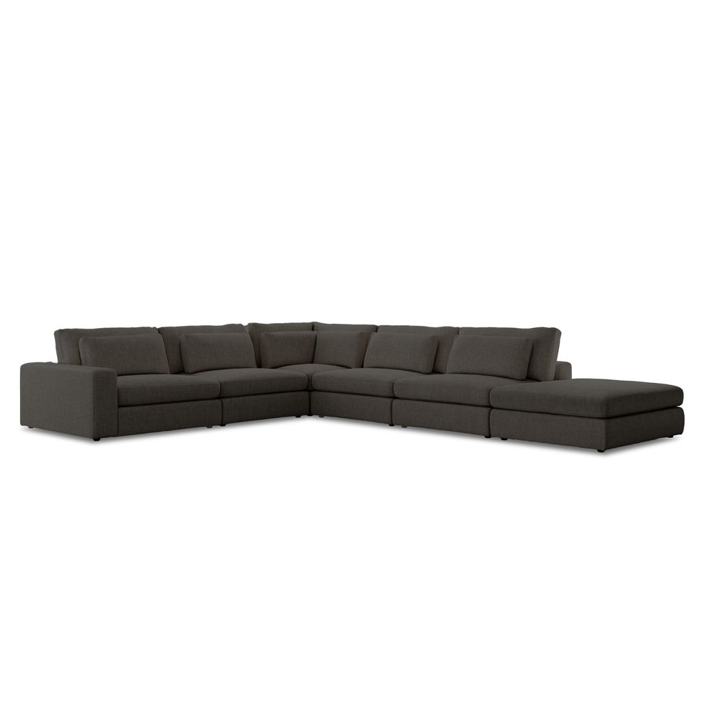 Bloor 5-Piece Sectional - Laf Sofa W/ Ottoman Configuration - Landale Charcoal Cover