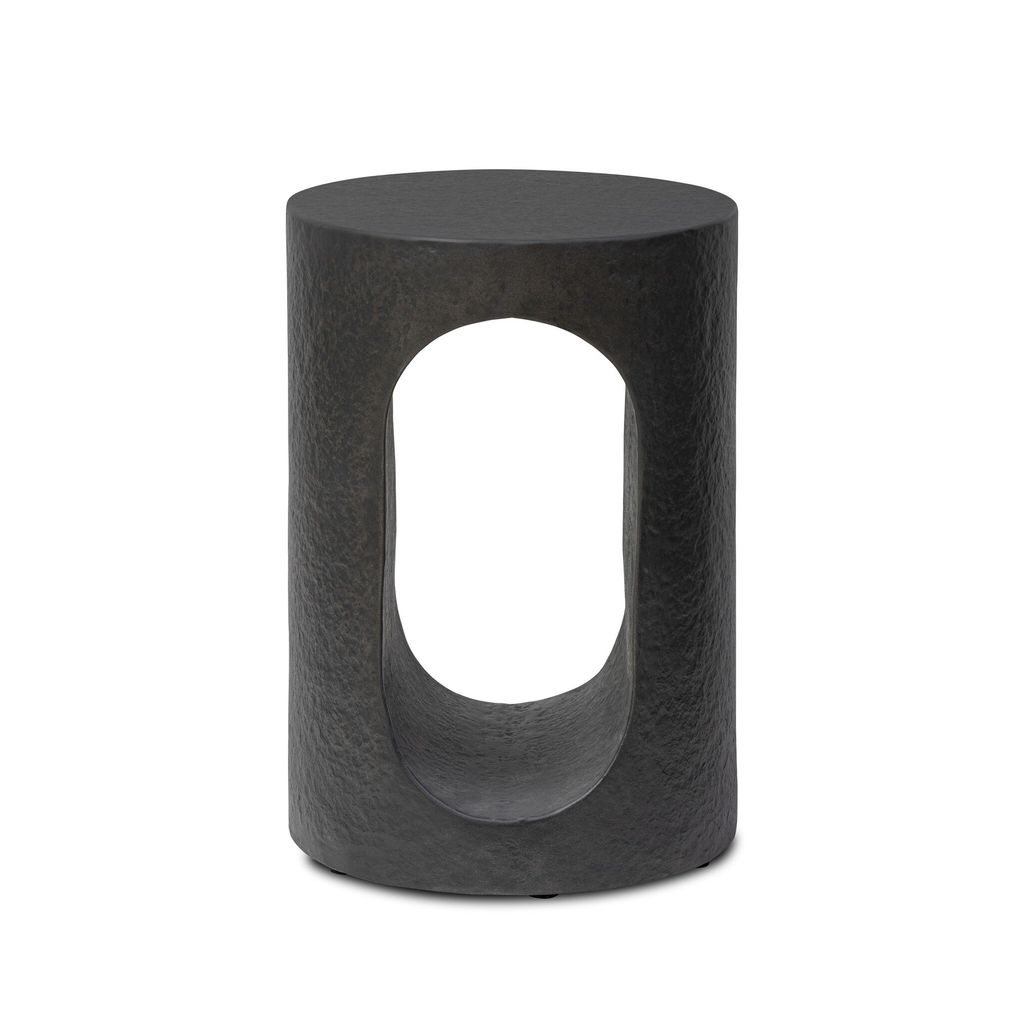 Samson End Table - Distressed Graphite Concrete Finish