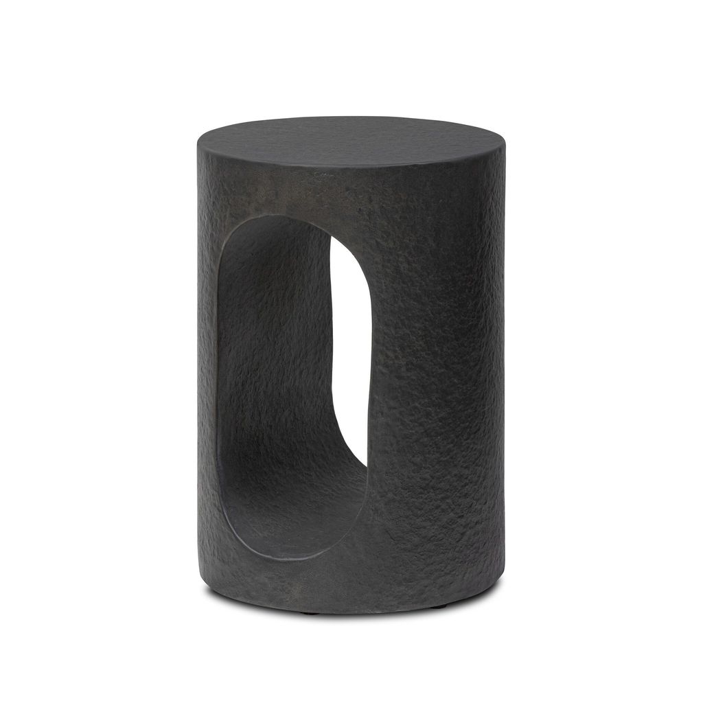 Samson End Table - Distressed Graphite Concrete Finish