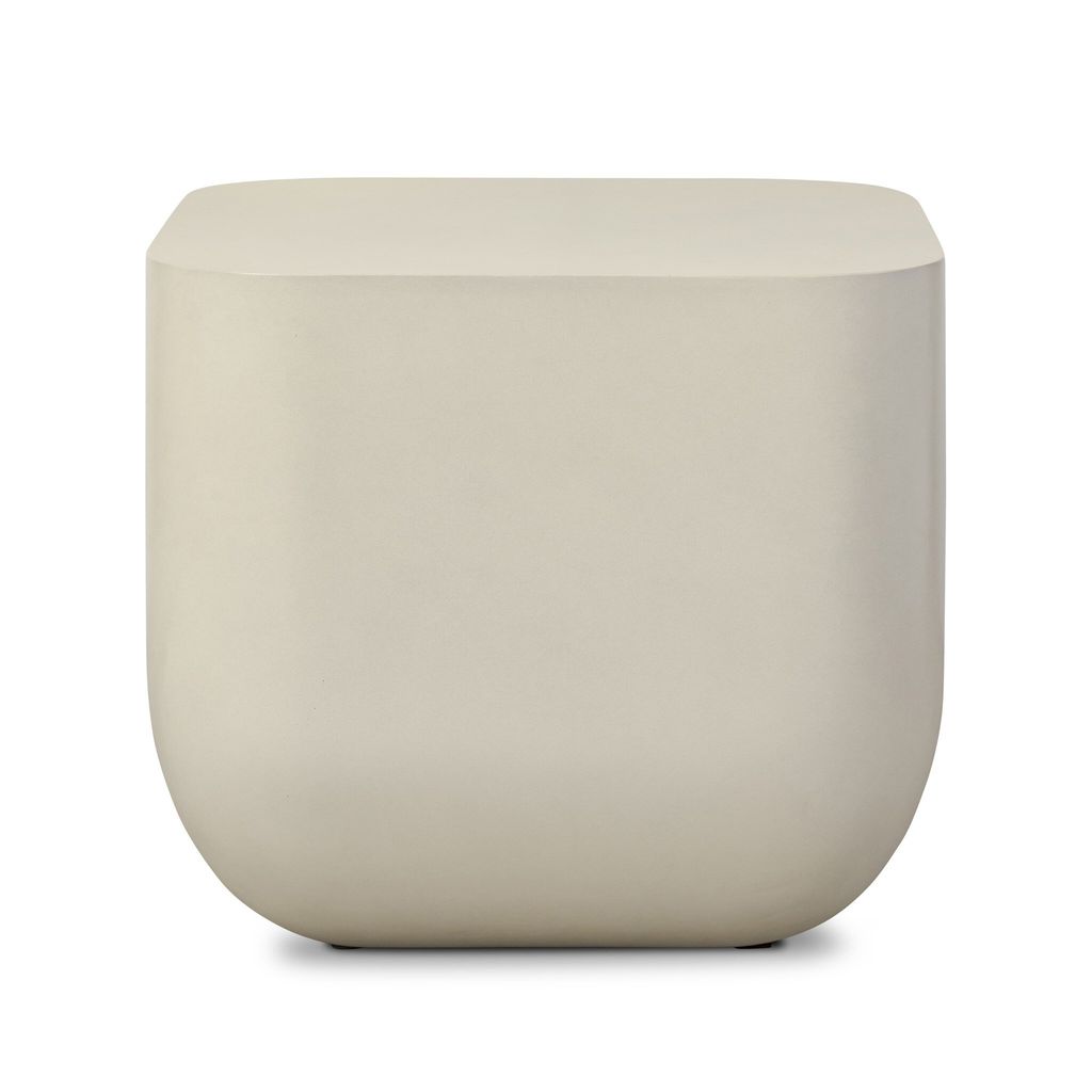 Ivan Square End Table - White Concrete Finish