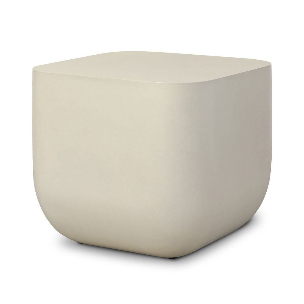 Ivan Square End Table - White Concrete Finish