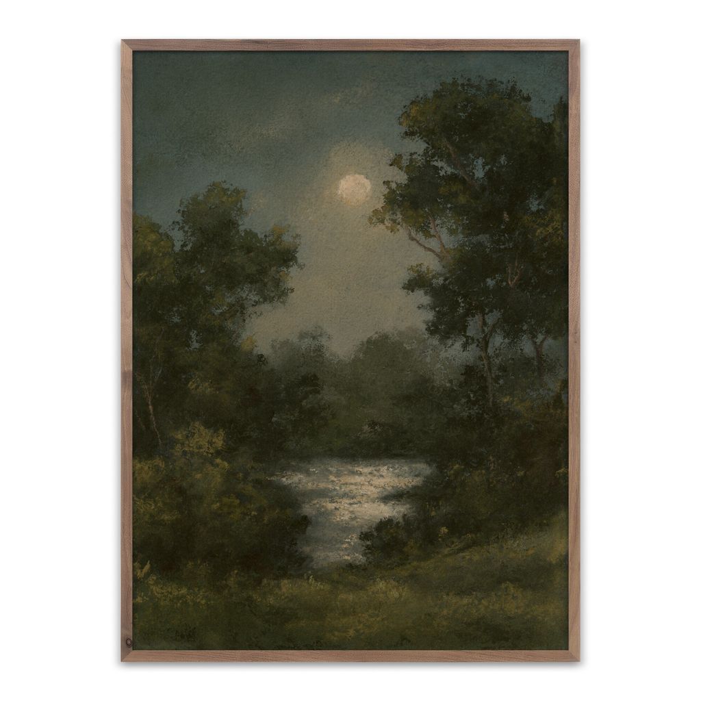Pearl Moon By Lina Gordievsky 18" X 24", Rooftop 1.5 Rustic Walnut
