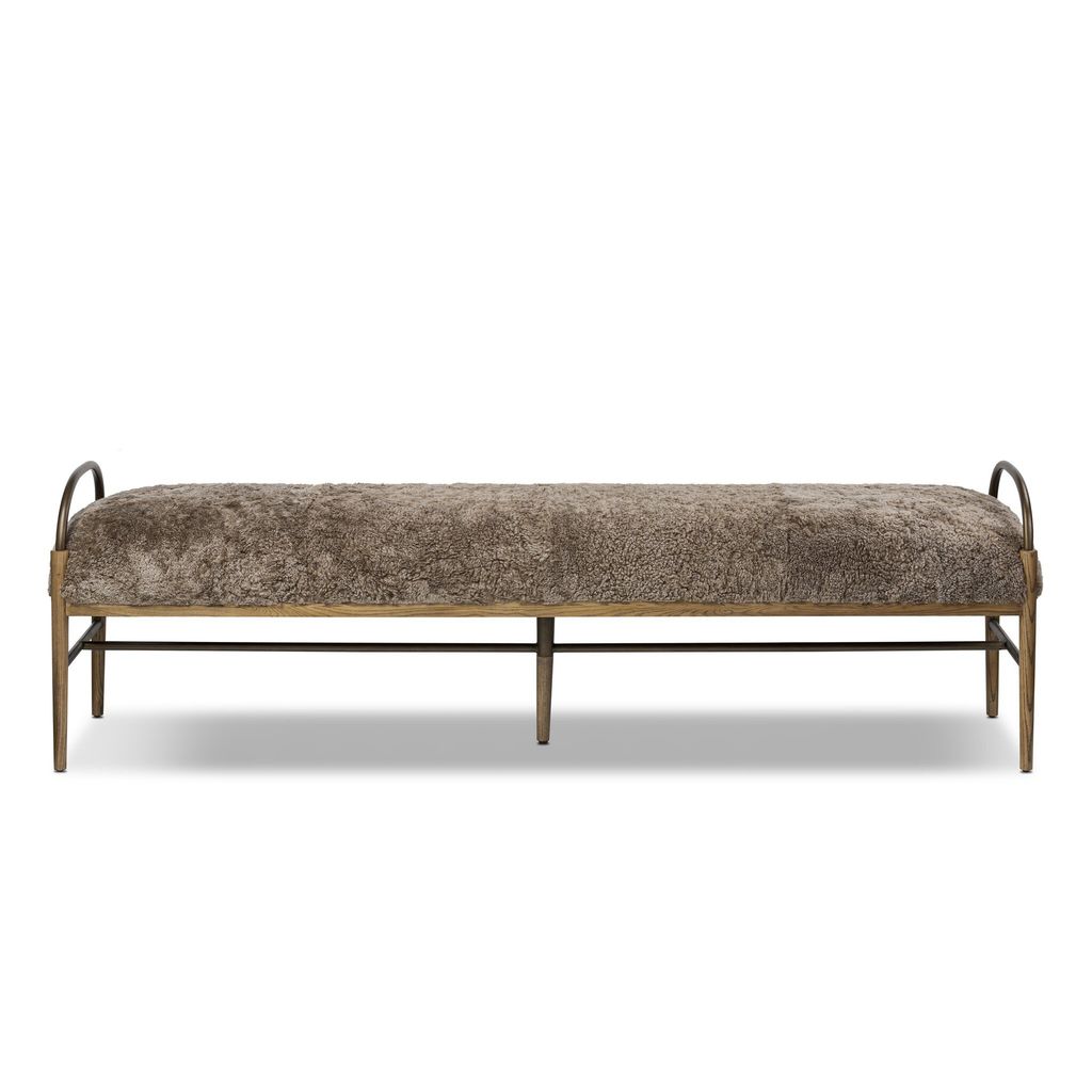 Preview image for Demi Accent Bench - Taupe Shearling Cover