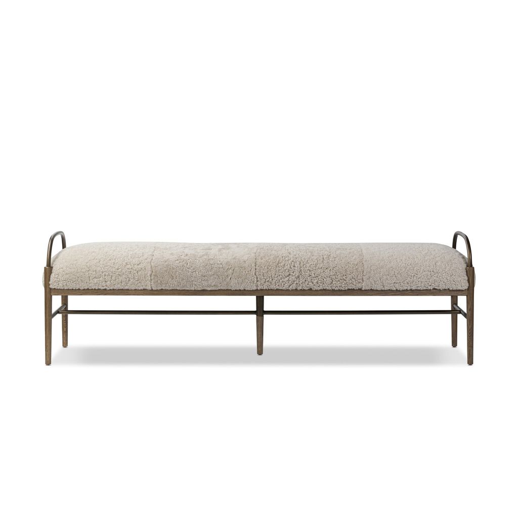 Preview image for Demi Accent Bench - Beige Shearling Cover