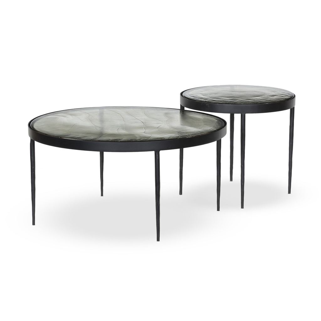 Yoko Nesting Tables - Clear Cast Glass Finish