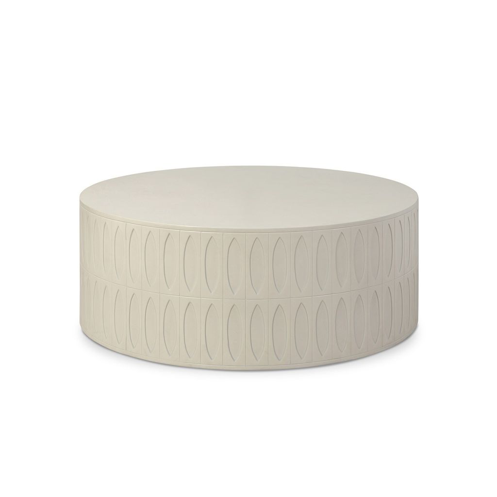 Colorado Drum Coffee Table - White Concrete Finish