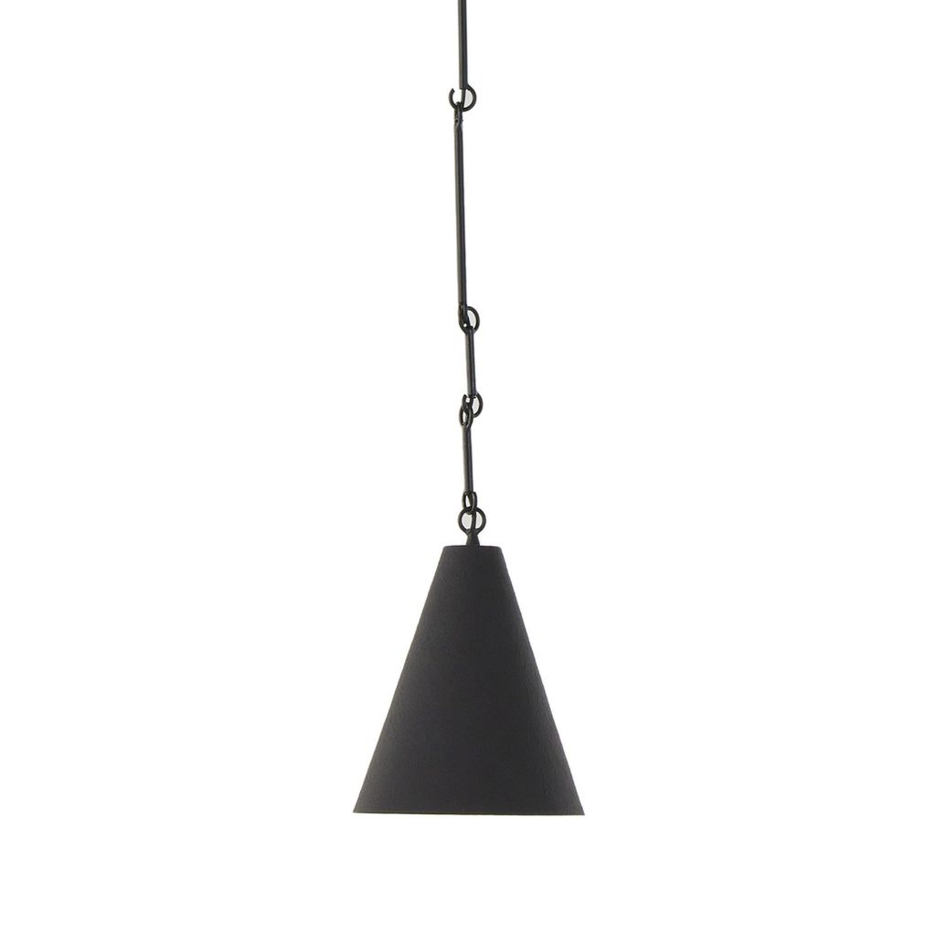 Grazia Small Pendant - Matte Black Plaster Finish