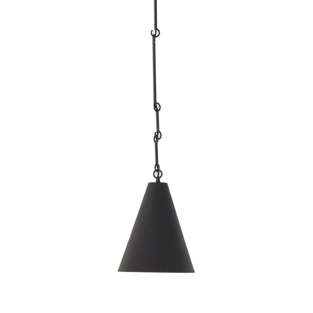 Grazia Small Pendant - Matte Black Plaster Finish