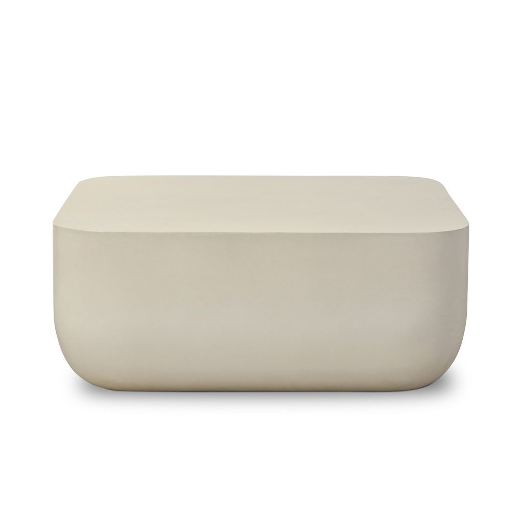 Square Coffee Table - 29.5" - White Concrete