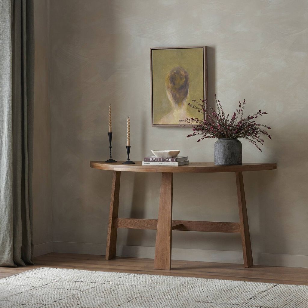 Fara Console Table, Light Brown Oak