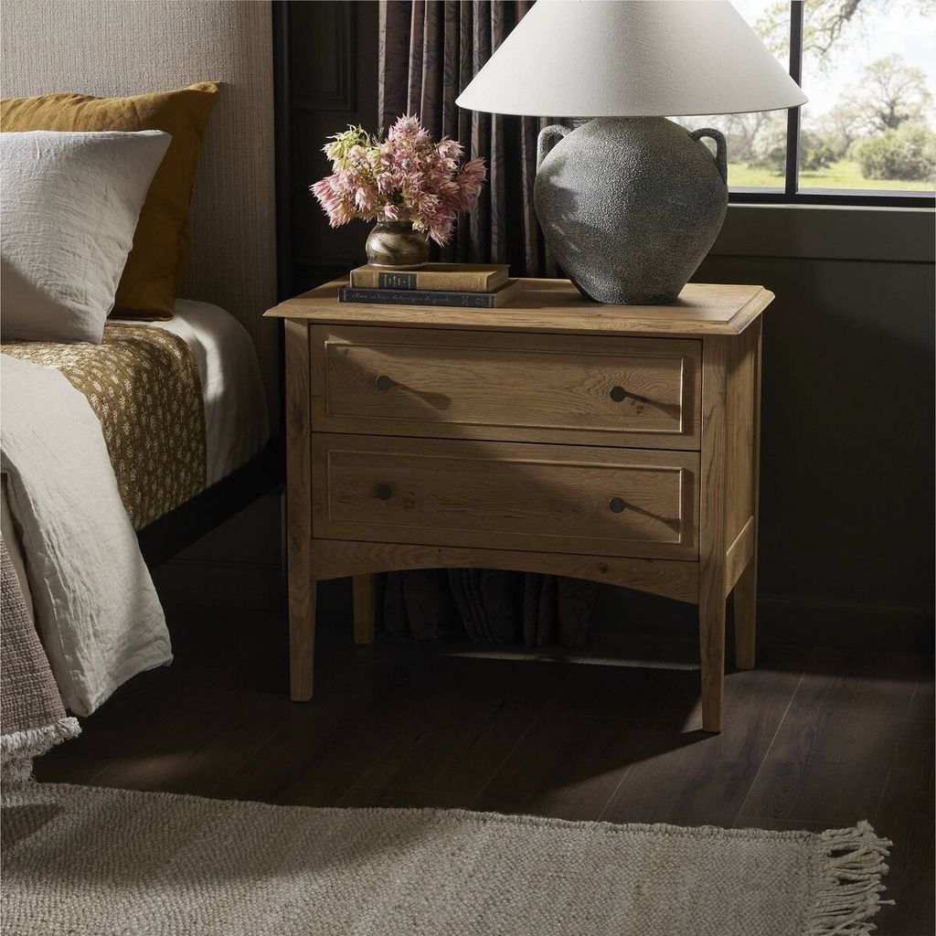 Maggie Nightstand, Aged Smoked Oak Resawn
