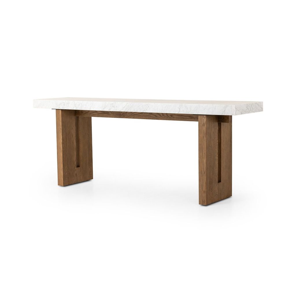 Olympia Console Table, White Carrara Marble