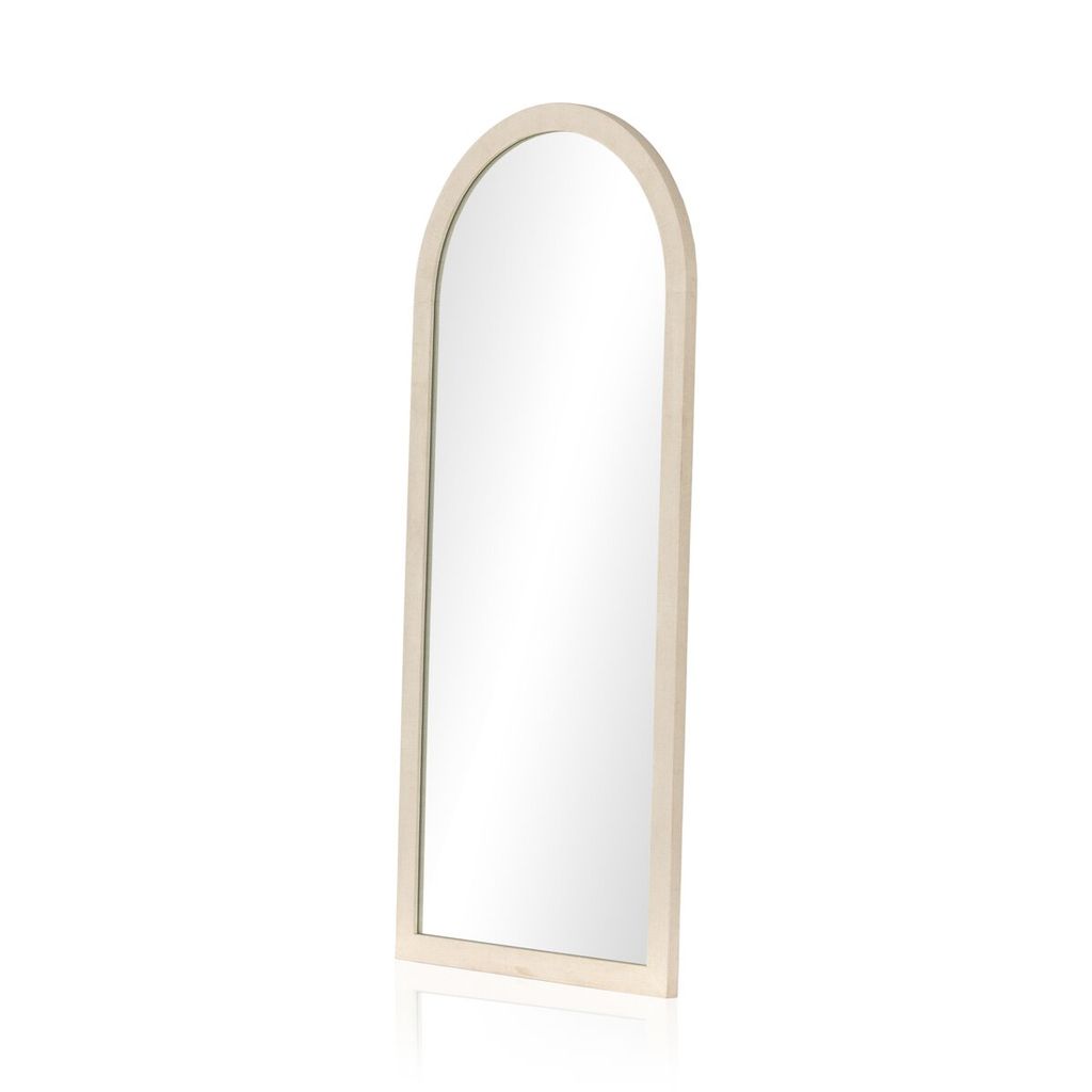 Cressida Floor Mirror, Ivory Painted Linen