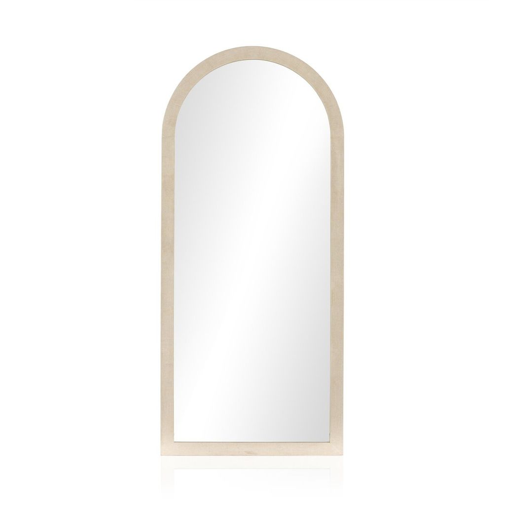 Cressida Floor Mirror, Ivory Painted Linen
