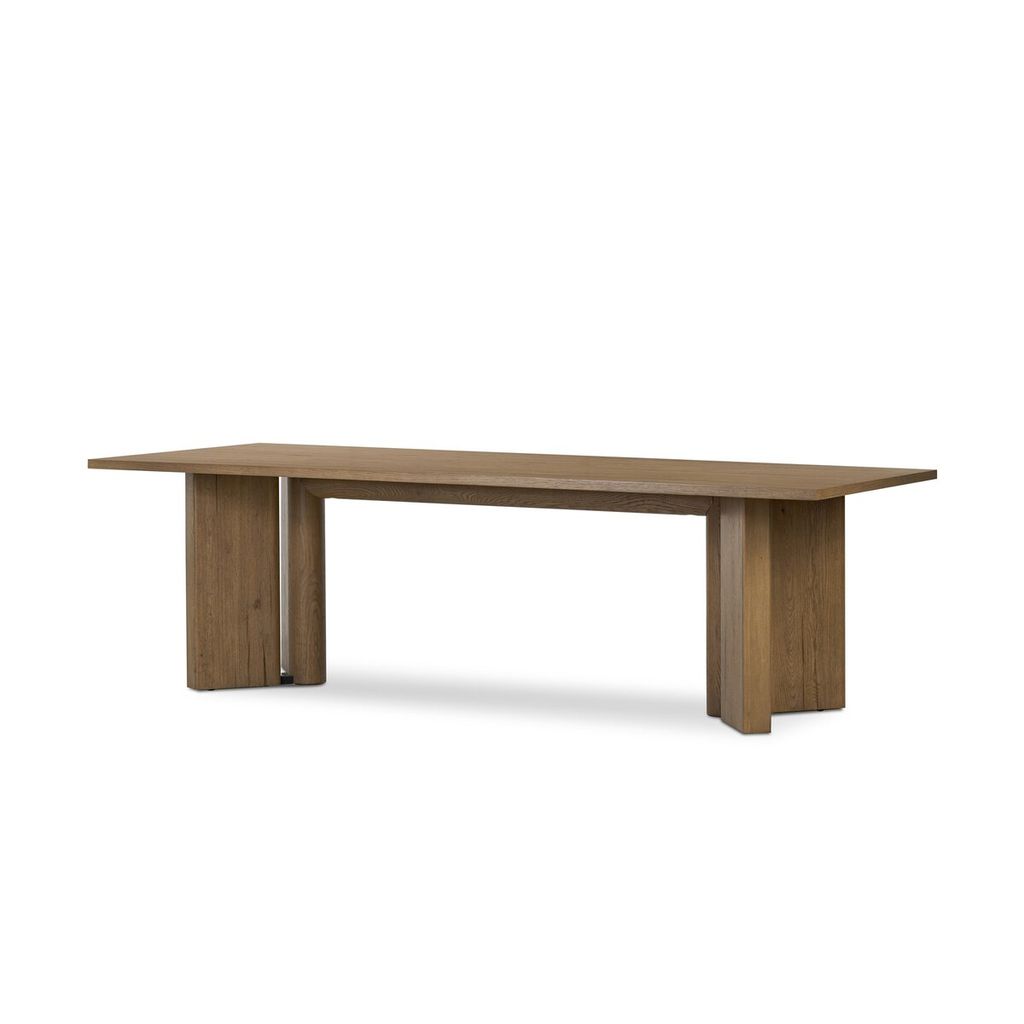 Huxley Dining Table 100", Rubbed Light Oak Veneer