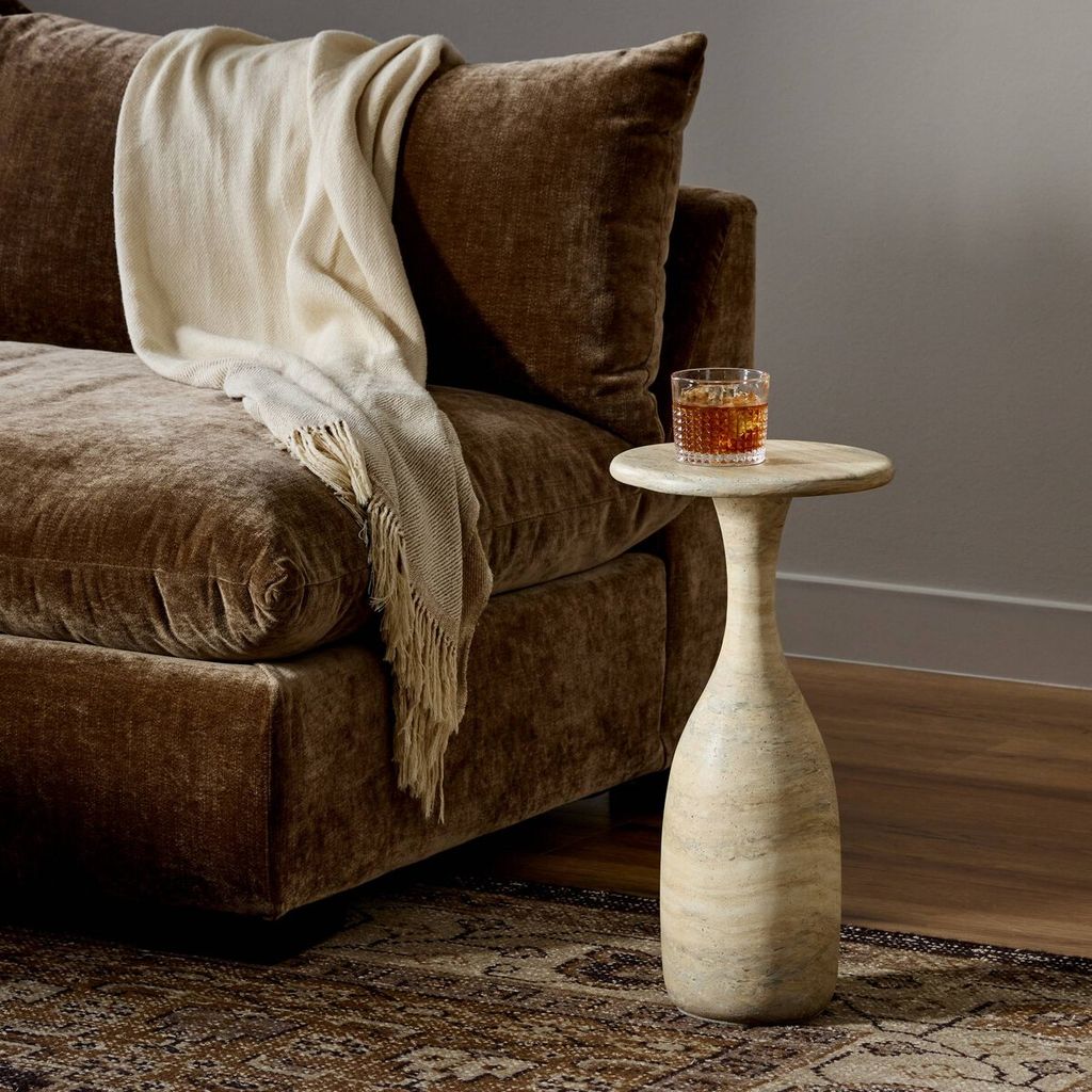 Cora Tall Nesting End Table, Textured Sandy Grey 