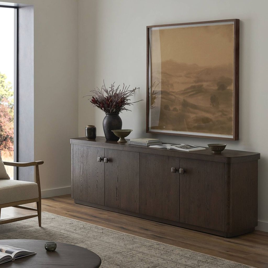 Valen Sideboard, Rustic Brown Oak Veneer