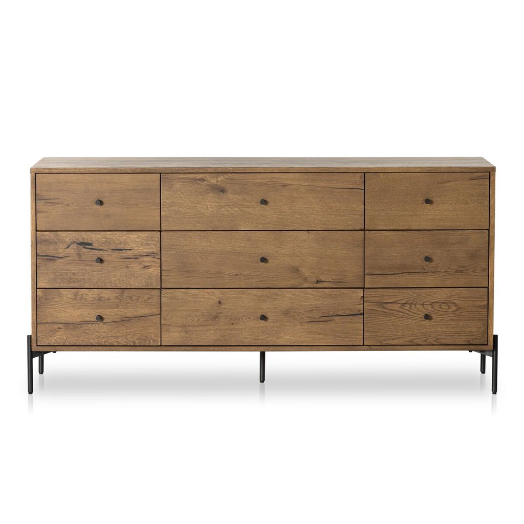 Preview image for Eaton 9 Drawer Dresser, Amber Oak Resin