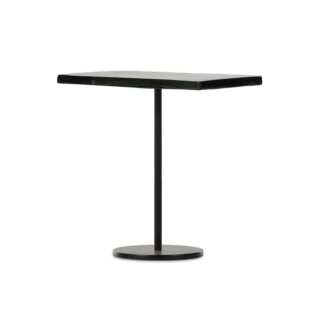 Zevon End Table, Moss Cast Glass