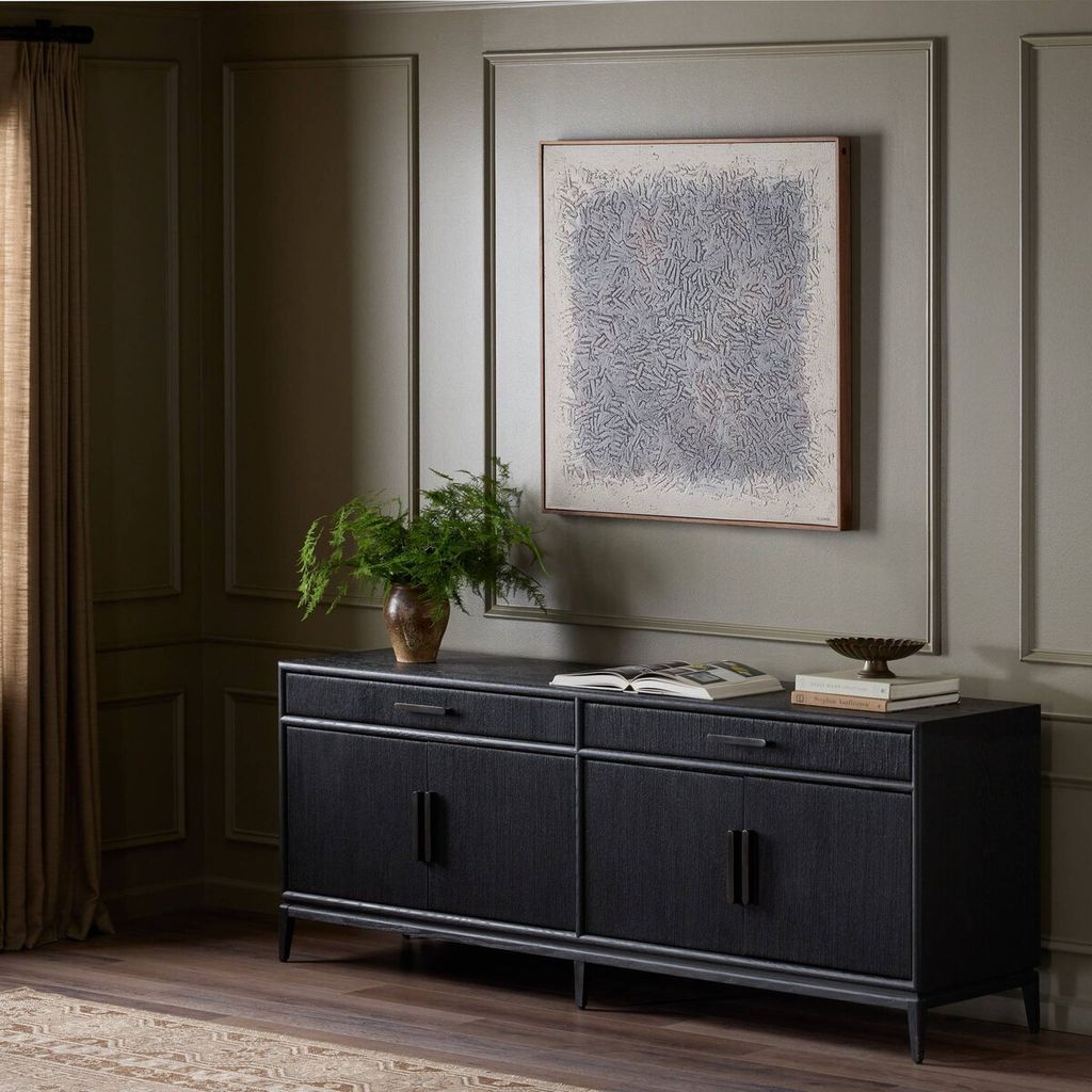 Rosenell Sideboard, Black Paper Cord/Black Oak Veneer