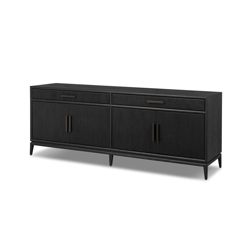 Preview image for Rosenell Sideboard, Black Paper Cord/Black Oak Veneer