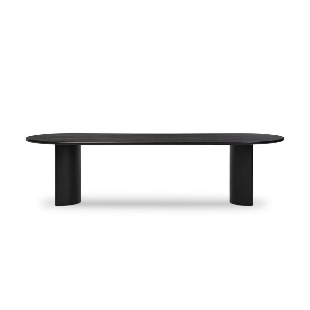Paden Dining Table 118", Aged Black Acacia