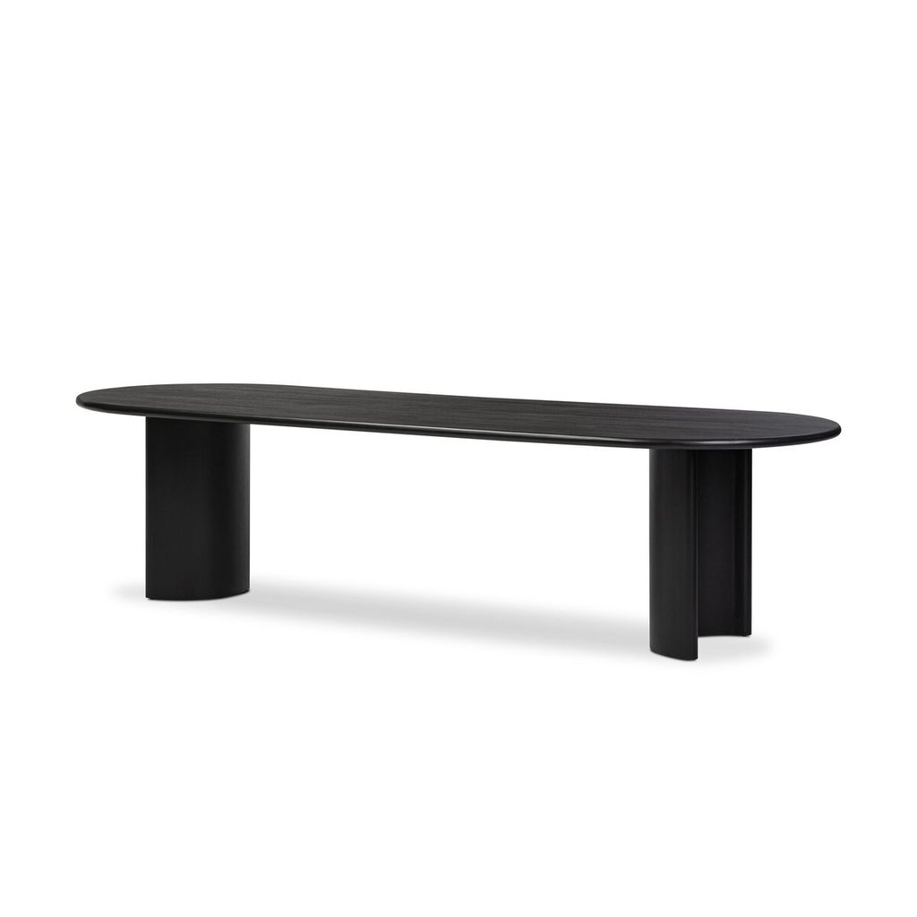 Paden Dining Table 118", Aged Black Acacia