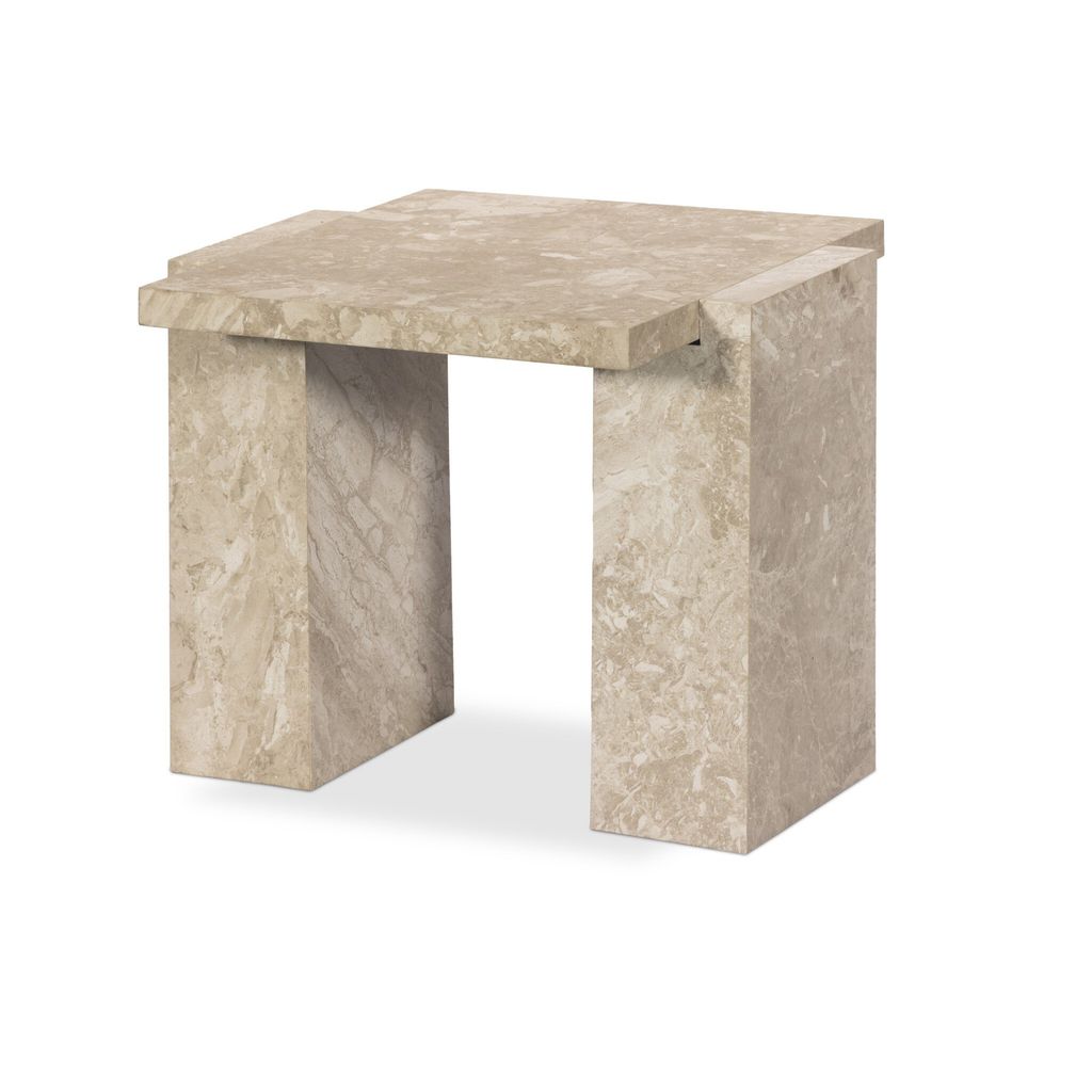 Romano End Table - Lunar Marble Finish