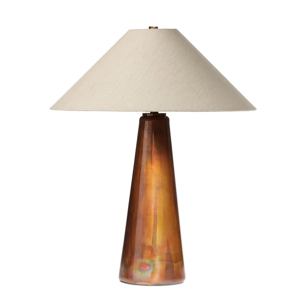Romani Table Lamp - Cream Slub Linen Shade