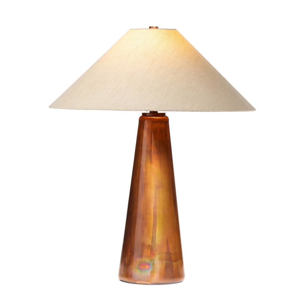 Romani Table Lamp - Cream Slub Linen Shade