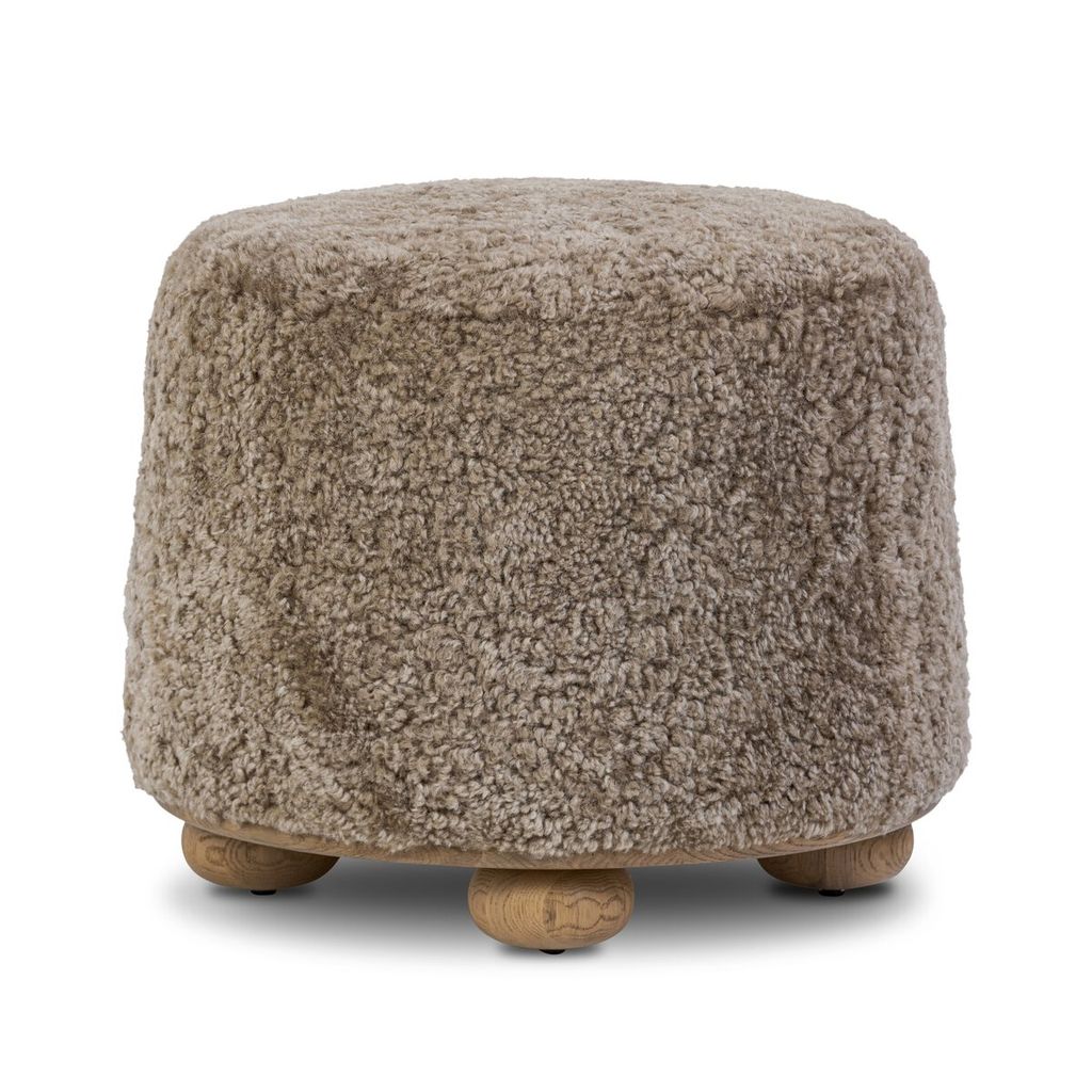 Preview image for Bilbury Ottoman, Taupe Shearling