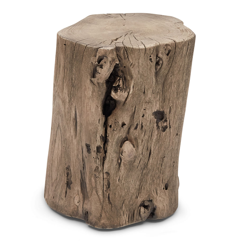 Brooks Solid Wood Stump, Sandblasted Grey