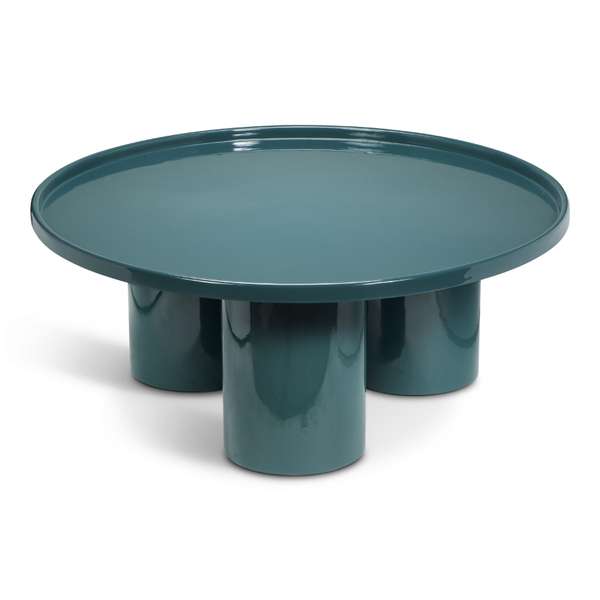 Eclat Sofia Enamel Coffee Table, Aegean Teal