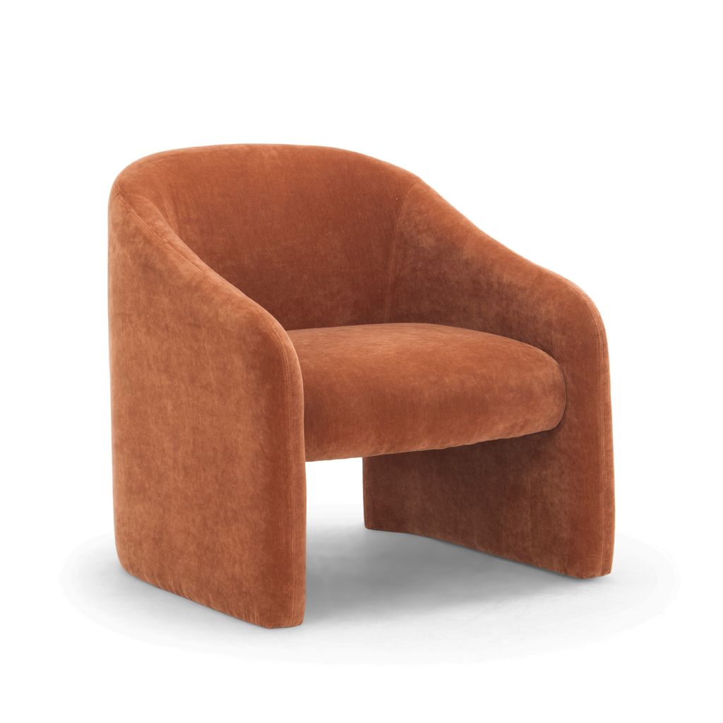 Metro Aksel Accent Chair, Rust Upholstery