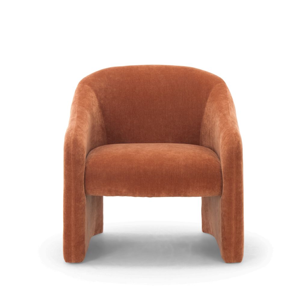 Metro Aksel Accent Chair, Rust Upholstery