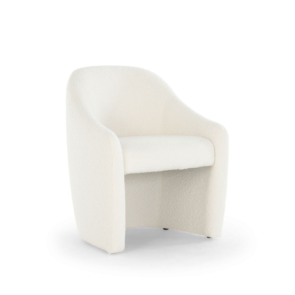 Preview image for Metro Nora Dining Chair, White Boucle Upholstery