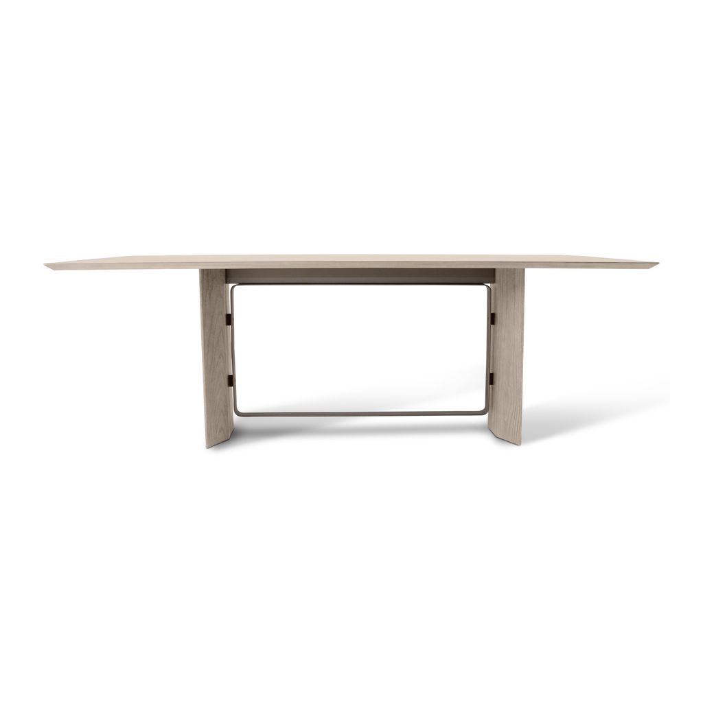 Modern Brazilian Jordania Dining Table, Nevoa Frame And Titanium Metal