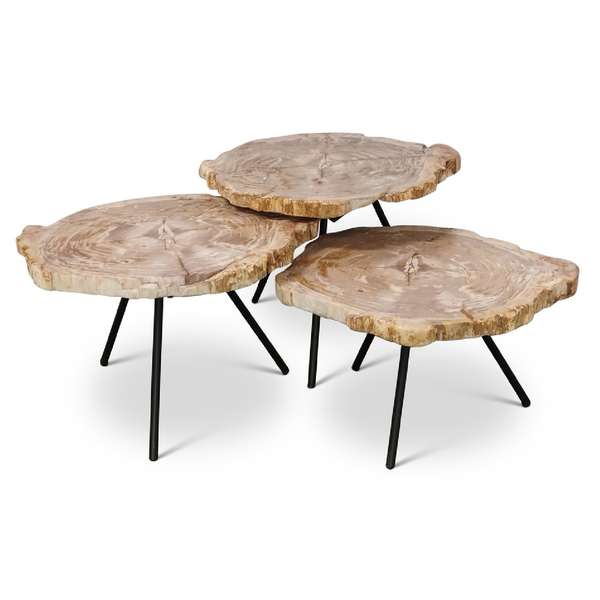Relique Jeno Nesting Coffee Table Set Of 3, Natural Light